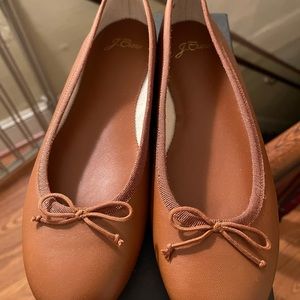 Brand new, never worn J. crew brown/tan leather ballet flats!